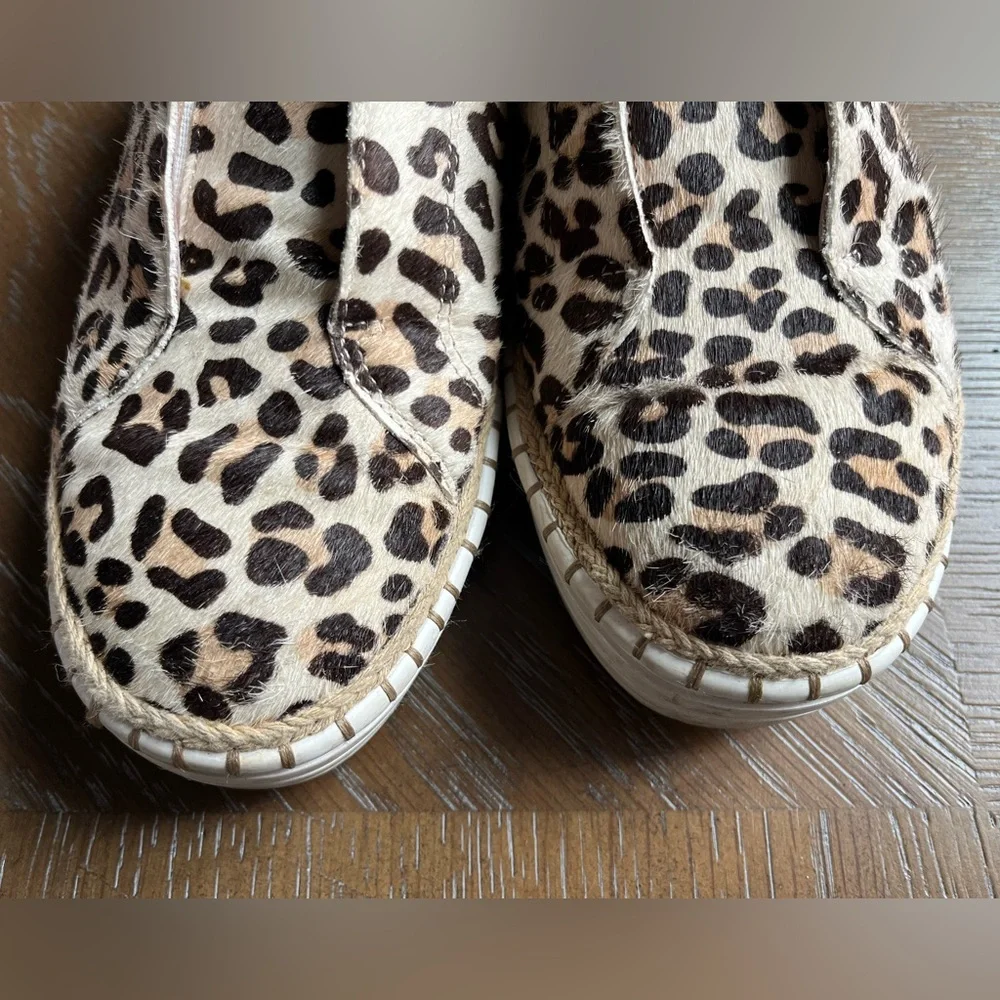 Anthropologie J Slides Leopard Print Leather Slip On Shoes Size 7.5 - Picture 4 of 11